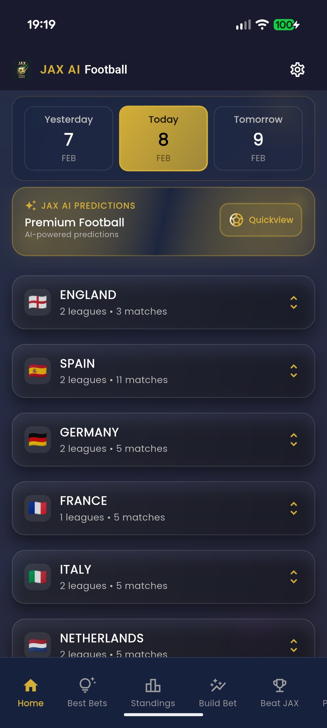JAX AI Football Predictions App
